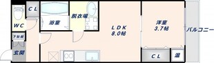 長瀬駅 徒歩10分 1階の物件間取画像